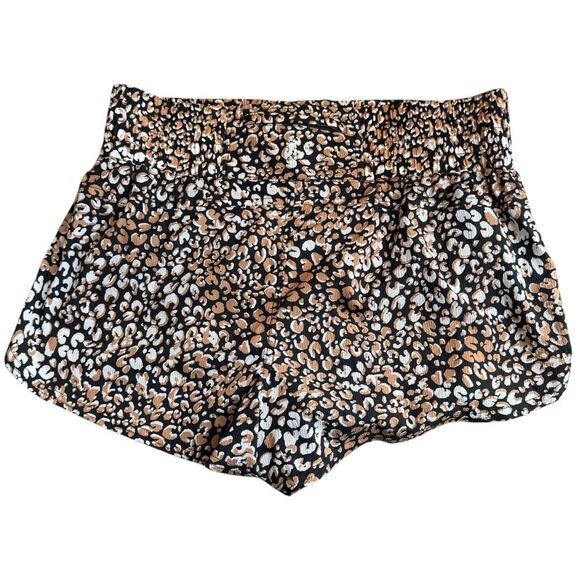 Free People Movement S Run Wild Shorts Animal Print Brown Black Lined Athleisure - Picture 3 of 12